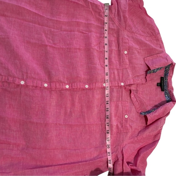 NWOT Lane Bryant Women’s Linen Cotton Blend Button Up Shirt Pink Size 18/20 - Picture 7 of 9